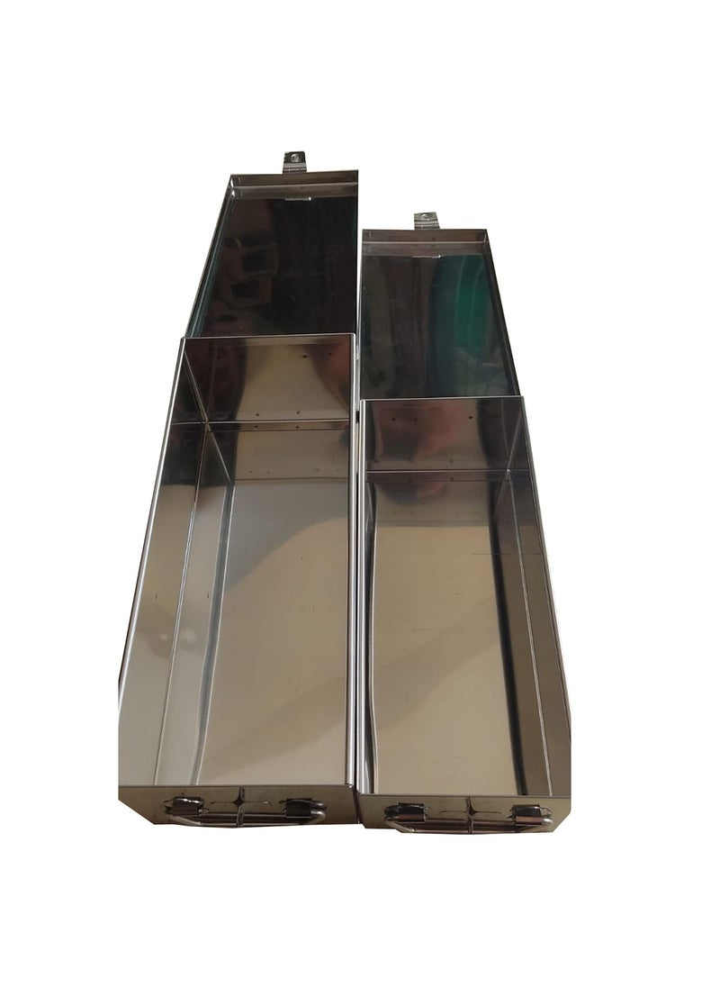 GvanyS Stainless Steel Rectangular Empty Medicines StorageFirst Aid Box For all use Set of 2 pic Silver color 1st 12 inch 2nd10 inch