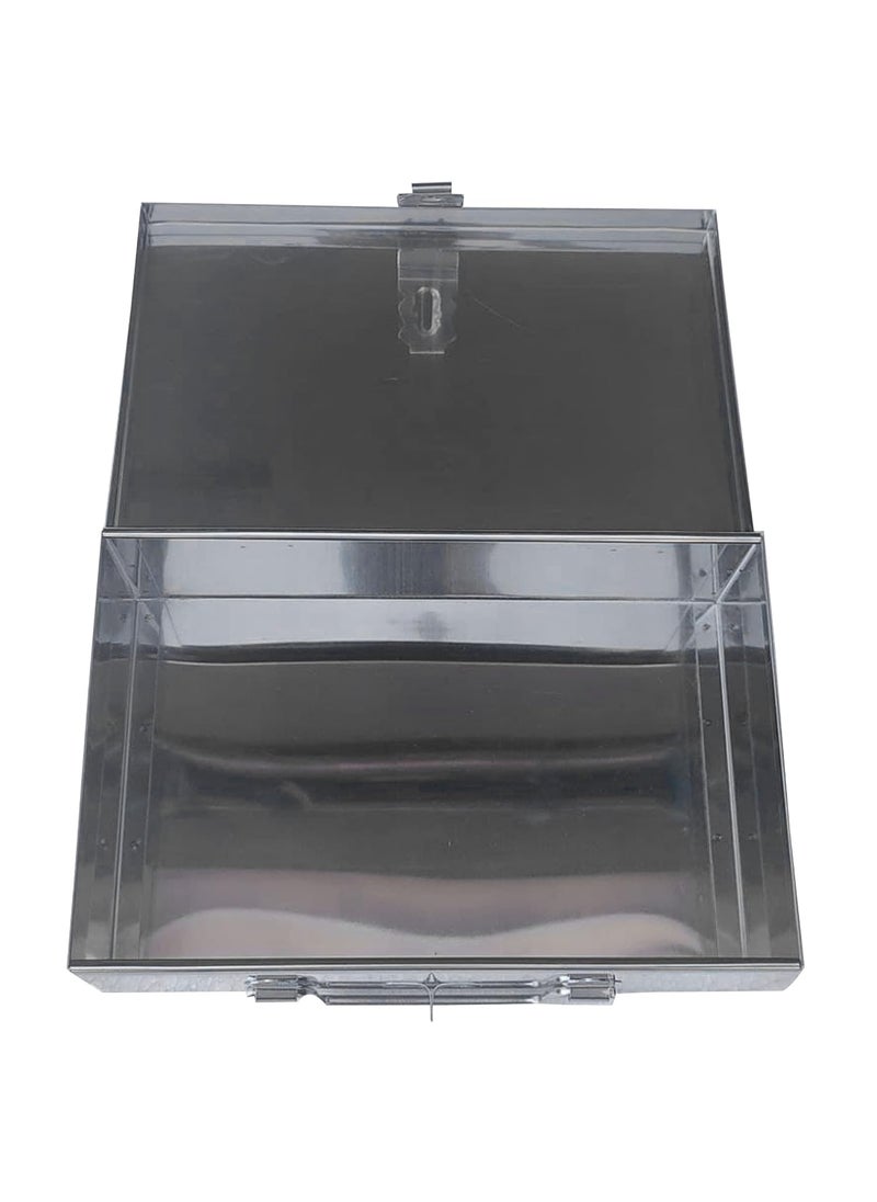 GvanyS Stainless Steel Rectangular Empty Medicines StorageFirst Aid Box For all use Set of 2 pic Silver color 1st 9 inch 2nd10 inch