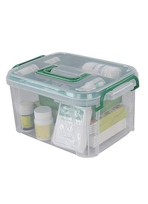 Jugte First Aid Medical Box With 6 Compartments Emergency Transparent Medical Kit Box Medicine Storage Box With Detachable Tray And Lid First Aid Kit Storage Box First Aid Box Plastic