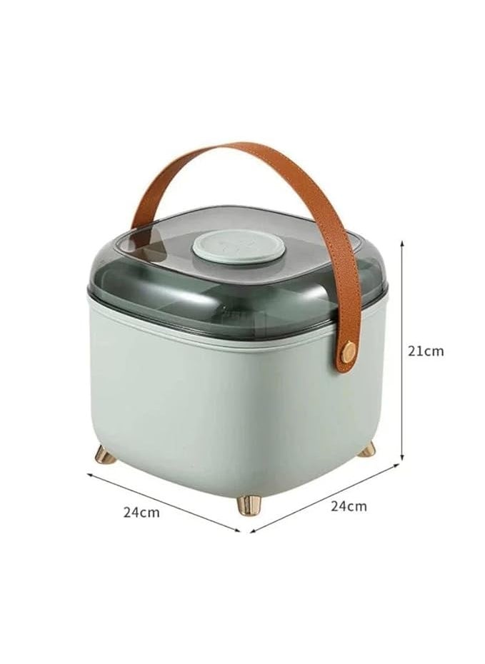 First Aid Kit Medicine Box Large Capacity Good Storage Box Household Small Items Divider 2Layer Medical Box with Carry Leather Handle Plasti large capacity Multifunctional Storage Green