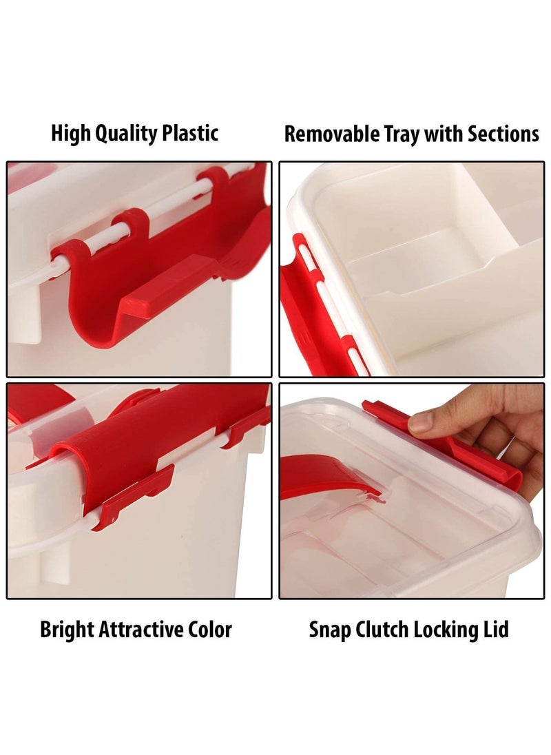 BLINE Portable Double Layers Plastic Rectangular Medicine Cabinet Household First Aid Kit Medical Box Multicolor
