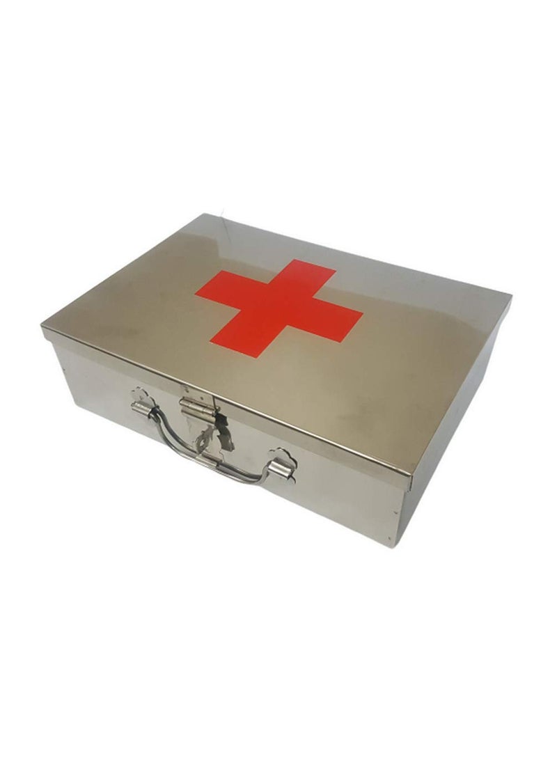 Jayco Stainless Steel Empty First Aid BoxSS Medicines Storage Peti 14 L x 11 W x 4 H