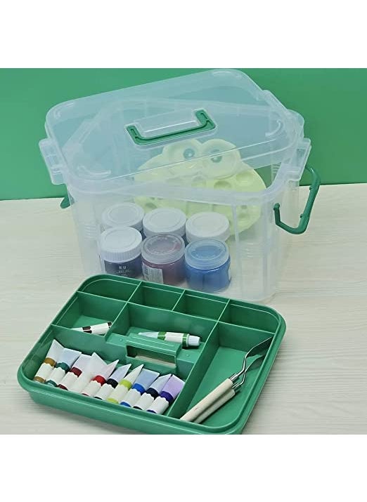 SAJAG First Aid Medical Box Emergency Transparent Medical Kit Box Medicine Storage Box with Detachable Tray and Lid First Aid Kit Storage Box for Travel Car Home Camping Office Vehicle