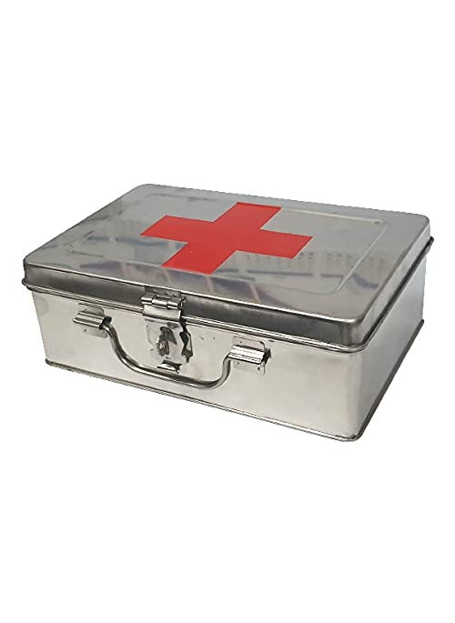 Jayco Stainless Steel Empty First Aid BoxSS Medicines Storage Peti 9 L x 6 W x 325 H