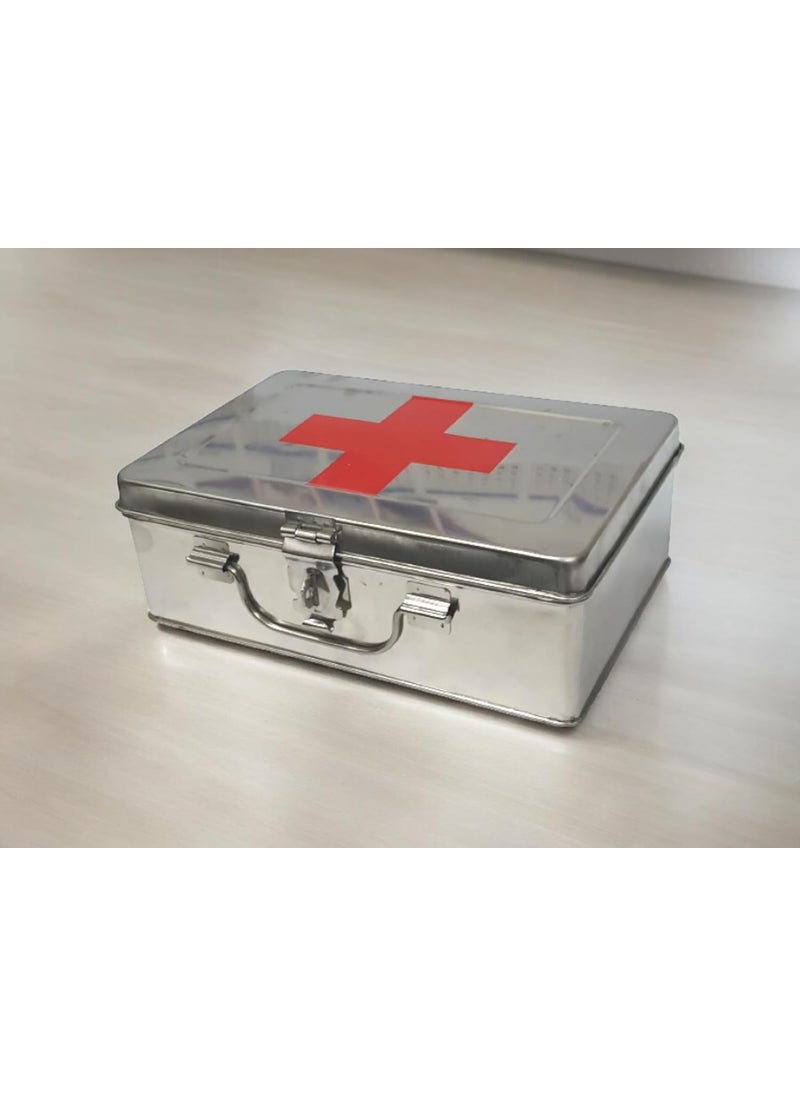 Jayco Stainless Steel Empty First Aid BoxSS Medicines Storage Peti 9 L x 6 W x 325 H