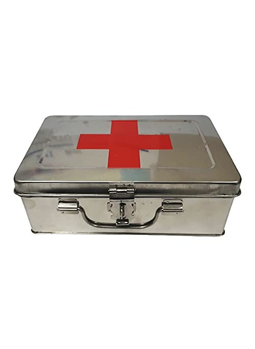 Jayco Stainless Steel Empty First Aid BoxSS Medicines Storage Peti 9 L x 6 W x 325 H