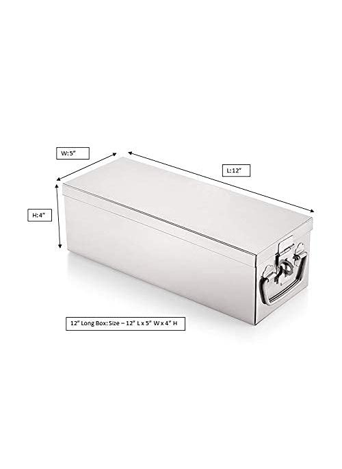 GinoSet Stainless Steel Rectangular Empty Medicines StorageFirst Aid Box For all use Silver L32 CM W1225 CM H95 CM 12 Inch box