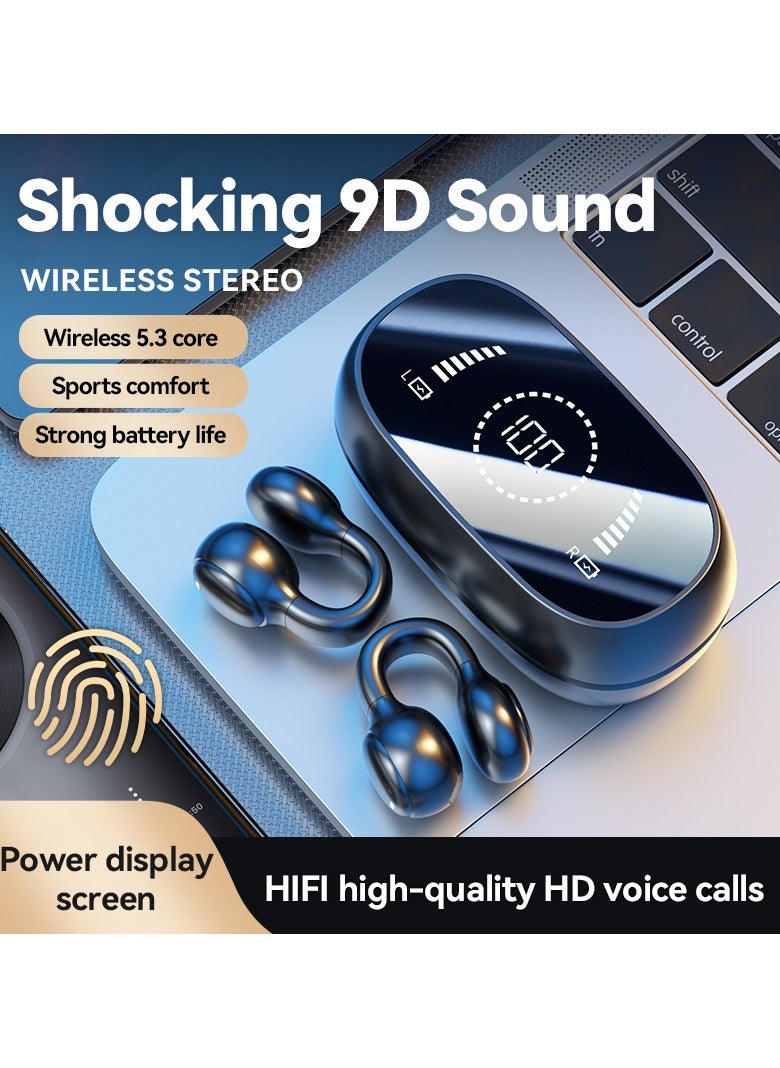 M47 Bluetooth Headset: Digital Display Of Accurate Information, Comfortable Ear-Hanging, Amazing Sound Quality, With Noise Reduction Function, Suitable For Office, Sports, Fitness And Games