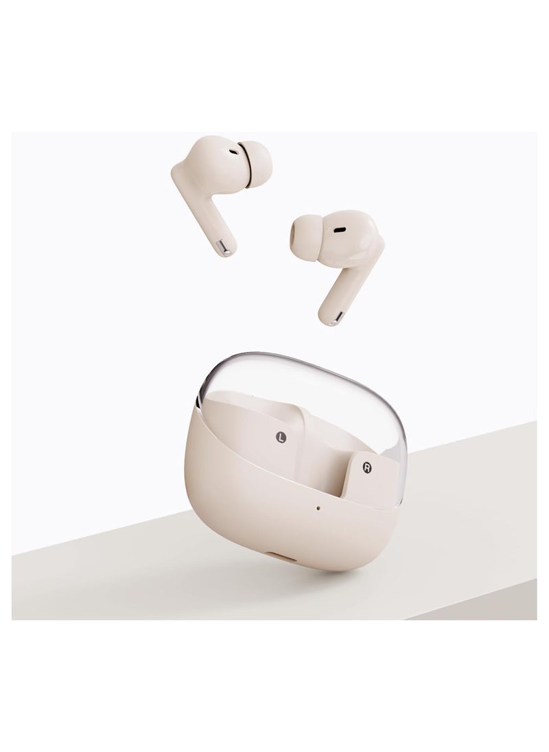 Shanling MTW60,True Wireless Bluetooth earbuds, Comfortable Fit,Hi-Res sound,13mm DLC Driver, Active Noise Cancellation, 34H Battery,Bluetooth V5.3(White)