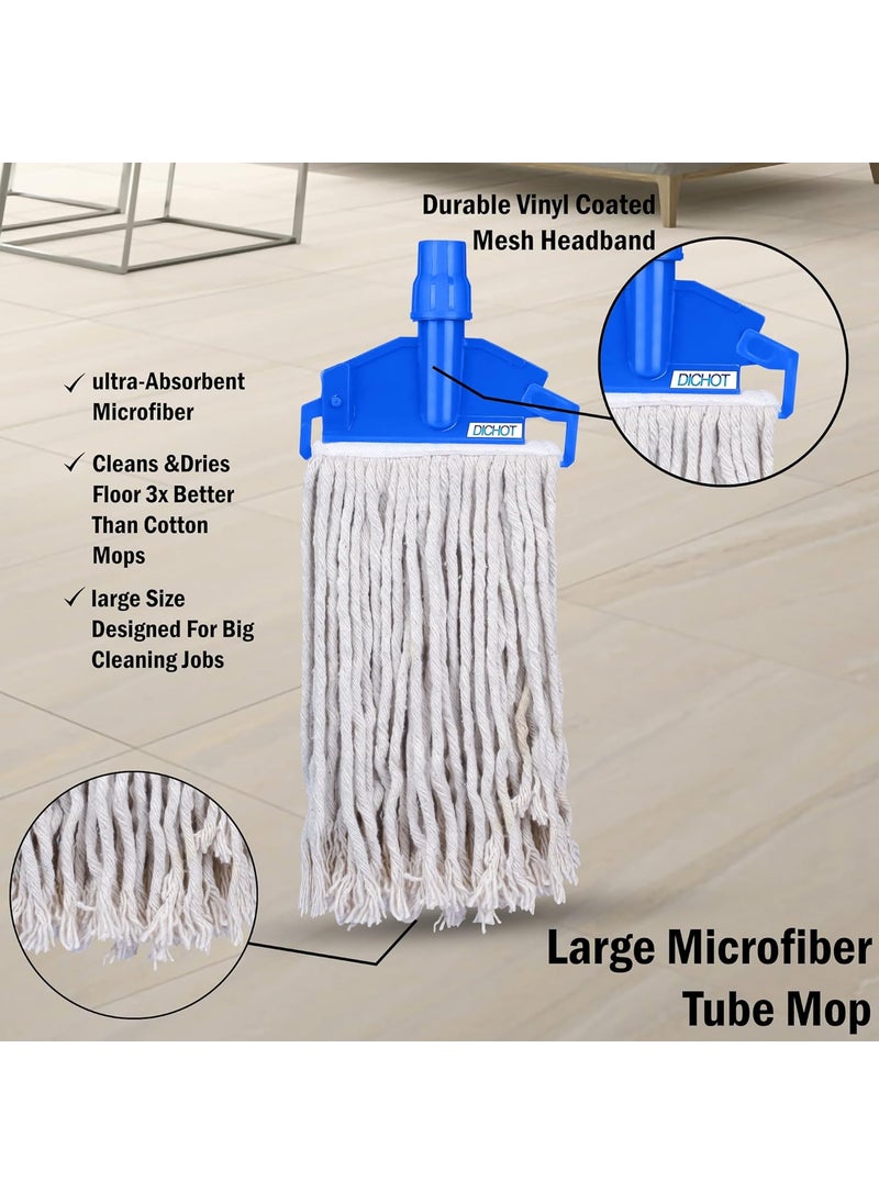DICHOT Wet Mop Refill 250 GM with Clip and Check Duster Cloth Blue Pack of 6