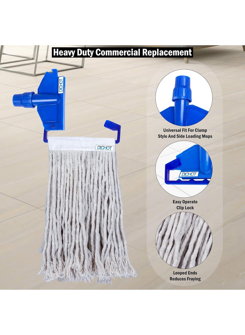 DICHOT Wet Mop Refill 250 GM with Clip and Check Duster Cloth Blue Pack of 6