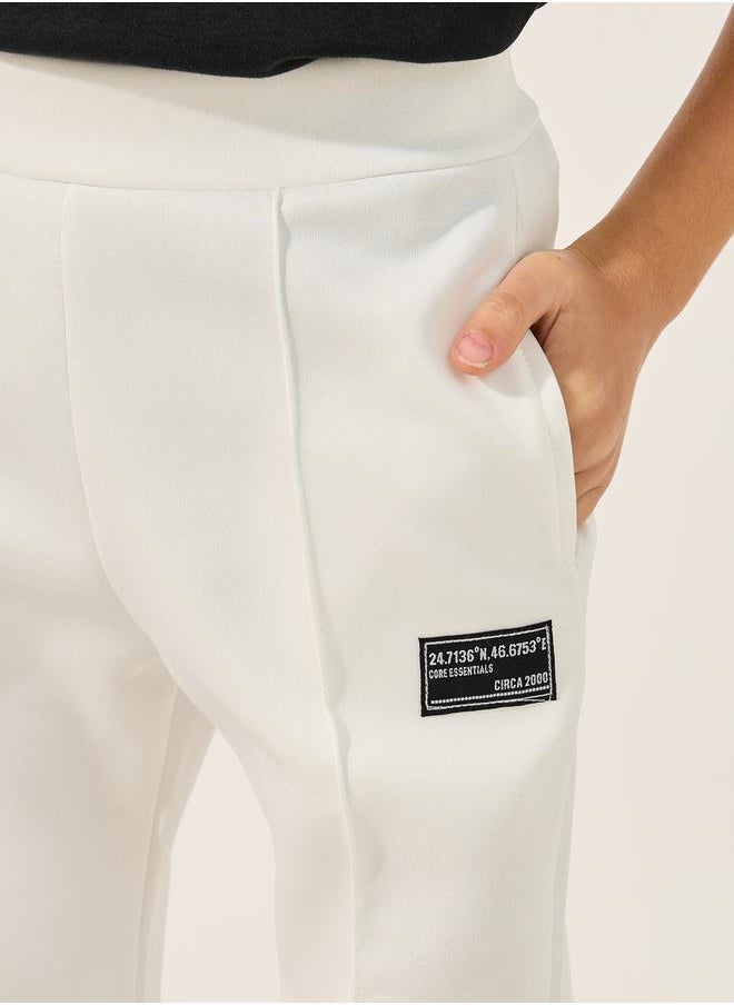 Solid Pintuck Detail Cuffed Joggers