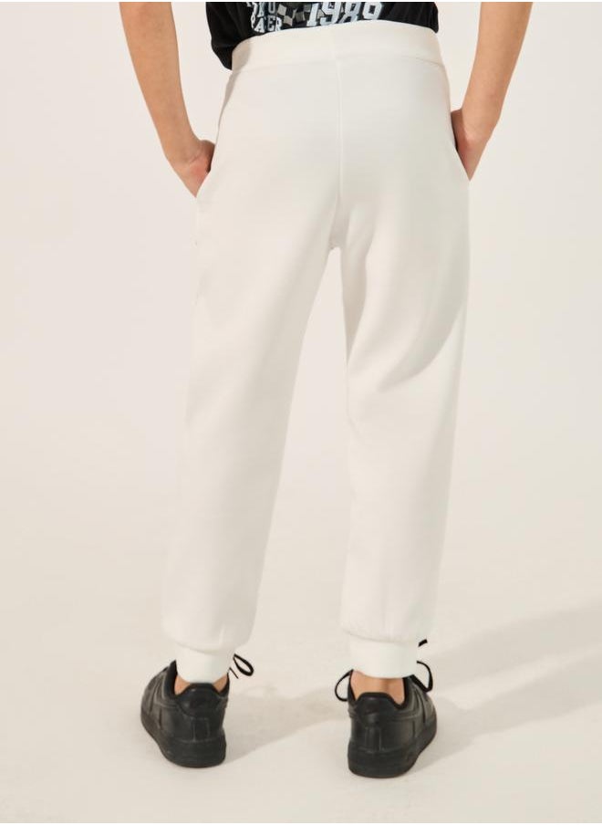 Solid Pintuck Detail Cuffed Joggers