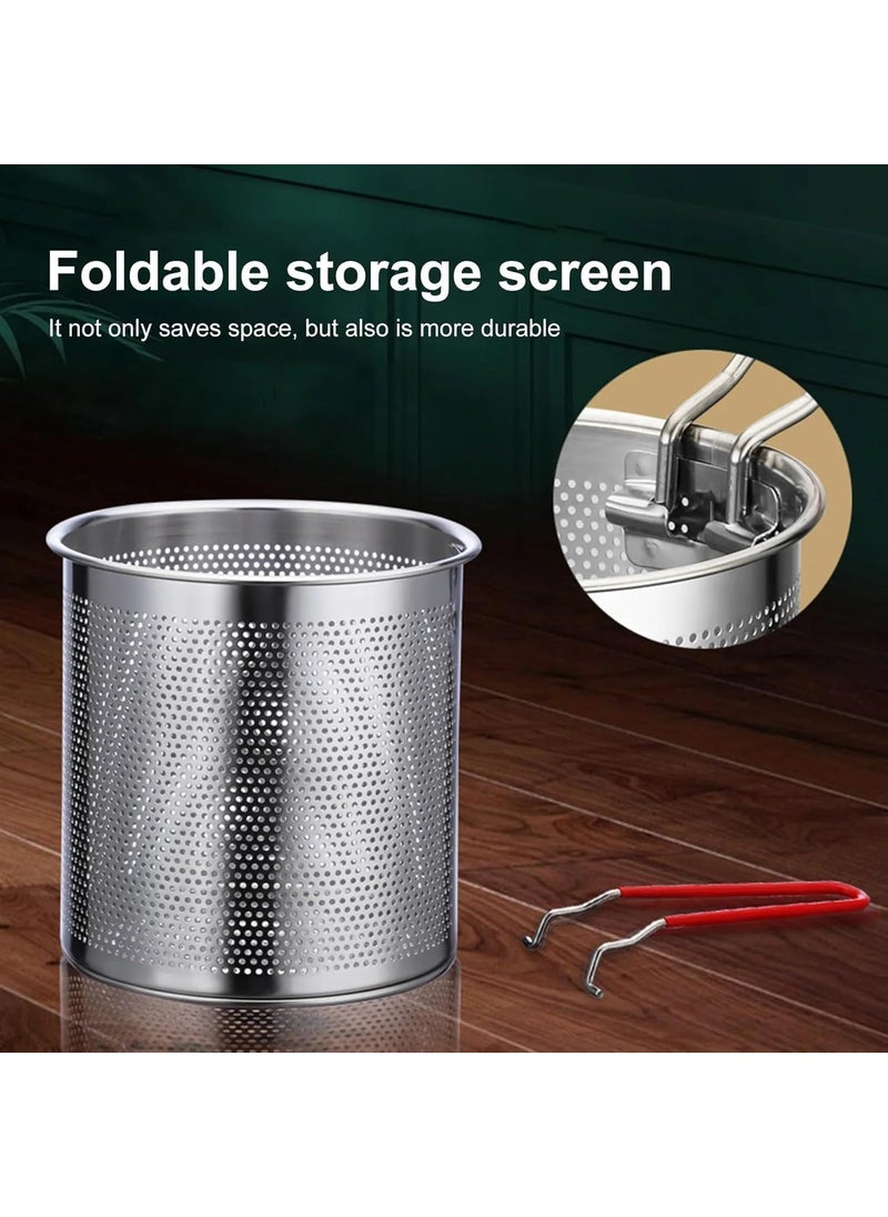 LEIAZ Deep Frying Pot with Strainer Basket 1200 Ml Stainless Steel Pan with Long Handle Mini Deep Oil Fryer for French FriesFishBoiling ButterGraviesPasta Deep Frying Pot