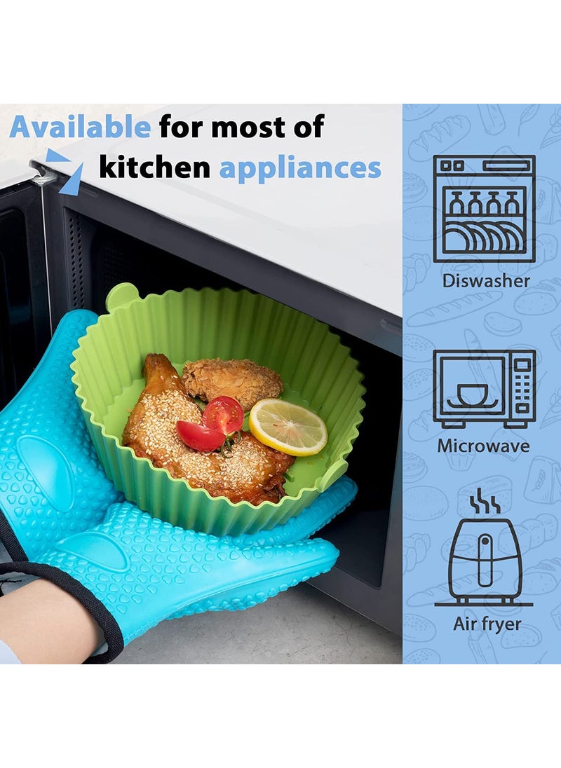Foscadit Air Fryer Liners Premium Airfryer Liners Durable Air Fryer Silicone Liners Essential Food Grade Air Fryer Accessories for Healthy Cooking