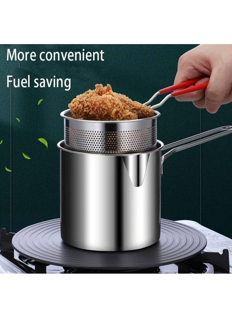 jippco 1200ml Stainless Steel Deep Frying Pot with Strainer Basket Perfect for French Fries Chicken Wings Shrimp Fish Boiling Butter Pasta
