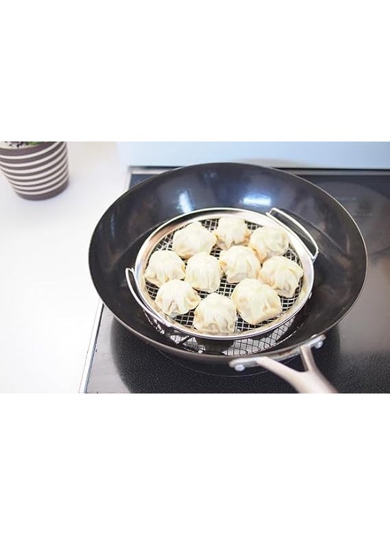 Gyanadh Oil Leakage Net in Stainless Steel Deep Fryer Oil Strainer Mesh Drain Plate Multipurpose Food Fryer Filter Basket Frying Sieve for Potato Chips Snacks Basket 24x225x4 CM