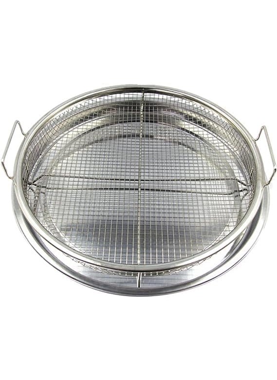 SHREESAMP Round Air Fryer Basket with Removable Tray NonStick Easy Cleanup Ideal for Crispy Snacks Meals Air Fryers Heat Distribution Washing Vegetables Fruits
