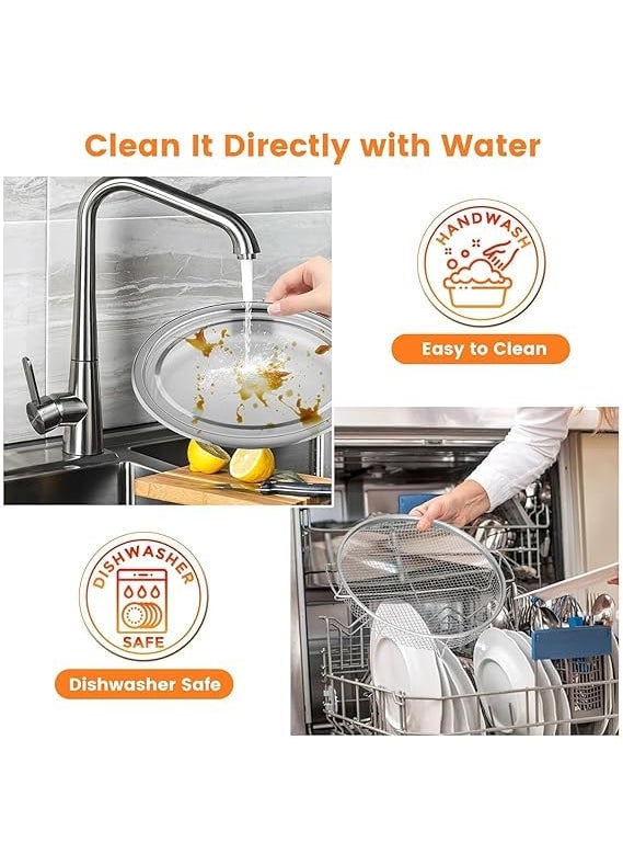 SHREESAMP Round Air Fryer Basket with Removable Tray NonStick Easy Cleanup Ideal for Crispy Snacks Meals Air Fryers Heat Distribution Washing Vegetables Fruits