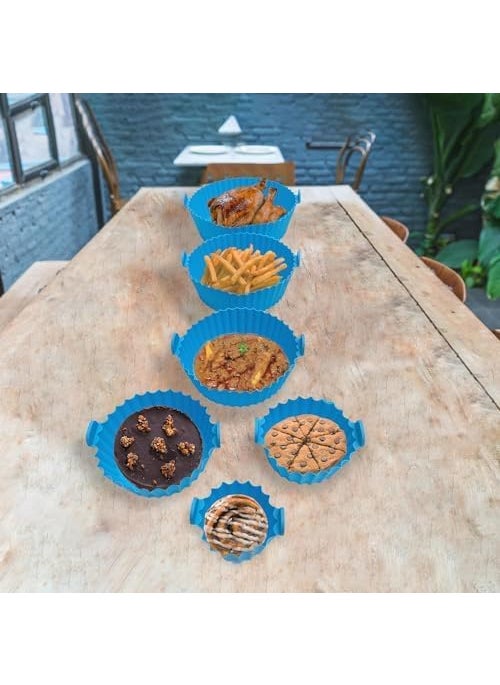 MIGORA Air Fryer Silicone 6 Pieces Reusable air Fryer Silicone Liners Heat Resistant NonStick air Fryer Basket for air Fryer Oven Accessories