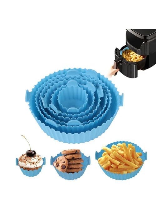 MIGORA Air Fryer Silicone 6 Pieces Reusable air Fryer Silicone Liners Heat Resistant NonStick air Fryer Basket for air Fryer Oven Accessories