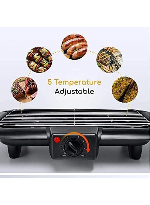 Glowick Electric Barbeque Grill 2000w Tandoori Maker Temperature Control Barbeque Grill for Home Removable Water Filled Drip Tray 1Pcs