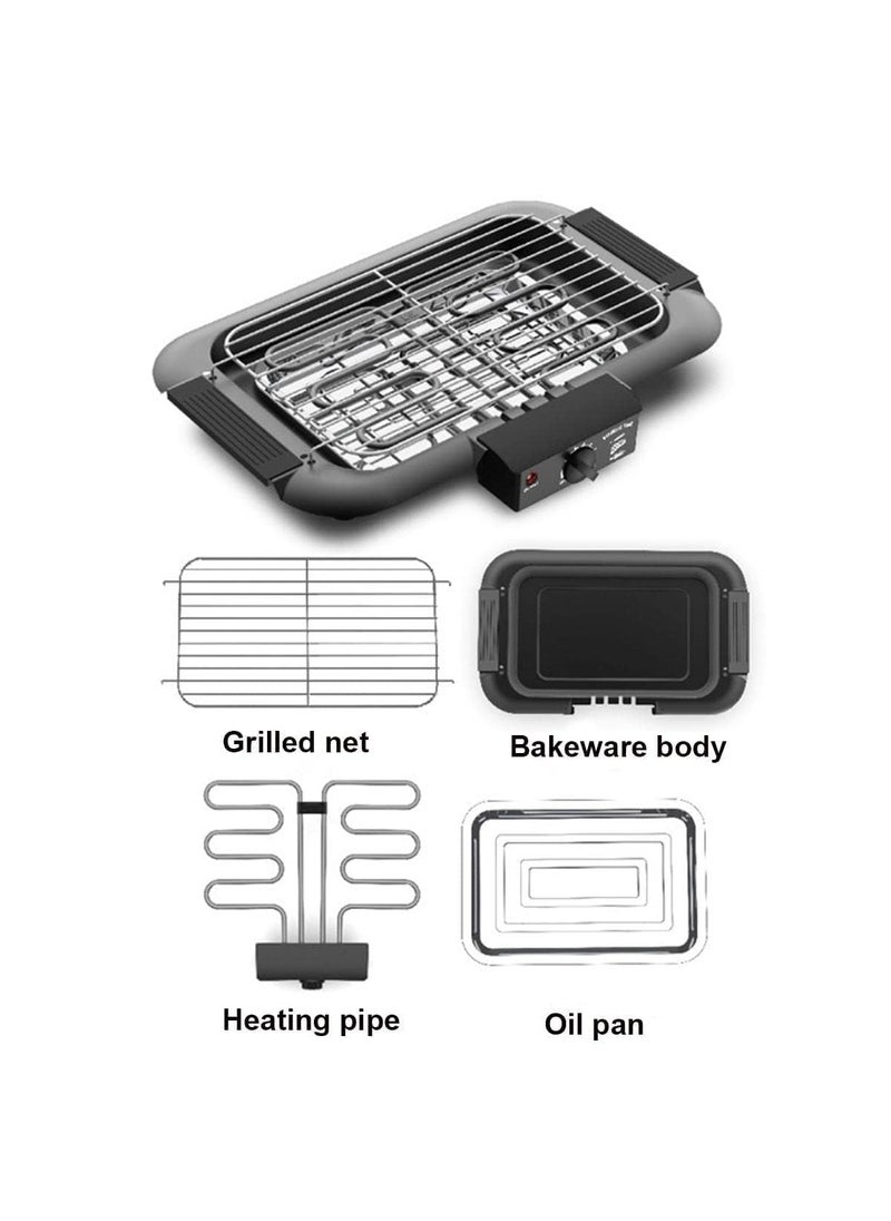 Glowick Electric Barbeque Grill 2000w Tandoori Maker Temperature Control Barbeque Grill for Home Removable Water Filled Drip Tray 1Pcs