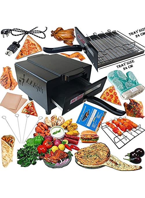 BNBrights Blossom Mini electric tandoor and grill barbecue for homePizza Making MacineGrill barbecuecombo tandoor1 year warranty Black