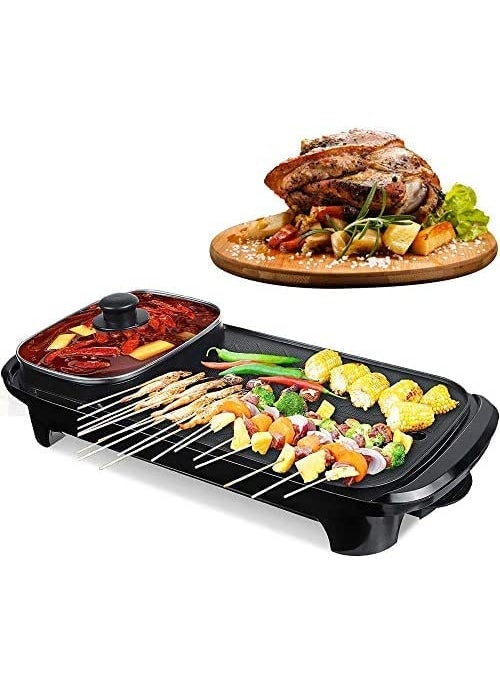 Verana BBQ Hot Pot NonStick Pan FullFunction Powerful Stove Grill Double Burner Smokeless Round Baking Electric MultiFunction Pot Electric Barbecue Grill OnePiece shabushabu