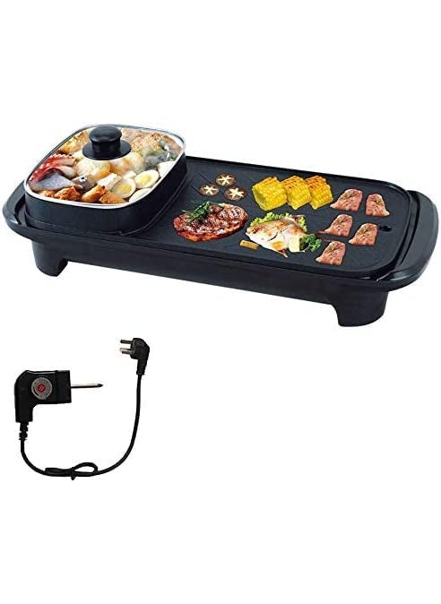 Verana BBQ Hot Pot NonStick Pan FullFunction Powerful Stove Grill Double Burner Smokeless Round Baking Electric MultiFunction Pot Electric Barbecue Grill OnePiece shabushabu