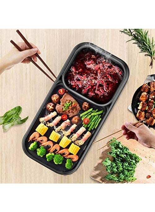 Verana BBQ Hot Pot NonStick Pan FullFunction Powerful Stove Grill Double Burner Smokeless Round Baking Electric MultiFunction Pot Electric Barbecue Grill OnePiece shabushabu