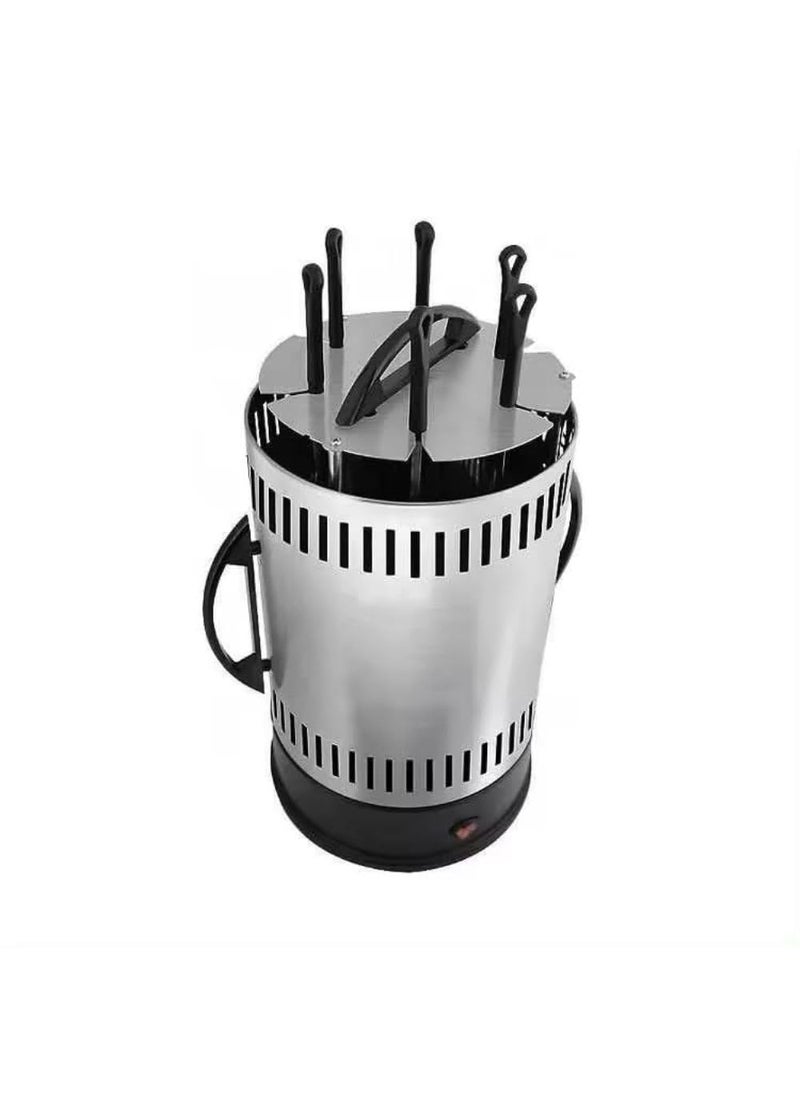 CRUCIATE Power Vertical BBQ Grill Stainless Steel Broiler BBQ Tong Grill Oven Home Smokeless Electric Grill Stainless Steel Broiler Electric Grill Kebab Machine