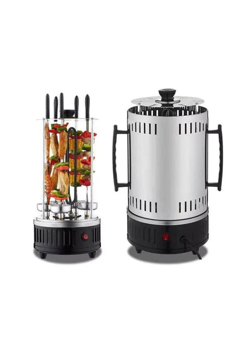 CRUCIATE Electric Power Vertical Bbq Grill Stainless Steel Broiler Bbq Tong Grill Oven Home Smokeless Electric Grill Kebab Machine Free Standing