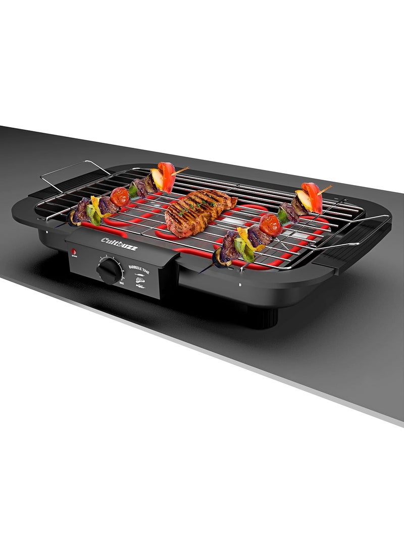 Powder Coated 2000 Watts Electric Barbeque Grill Tandoor Grills Contact Grill Portable Grill Outdoor Picnic Griller Light Weight Grill Adjustable Temperature Control Black1pc