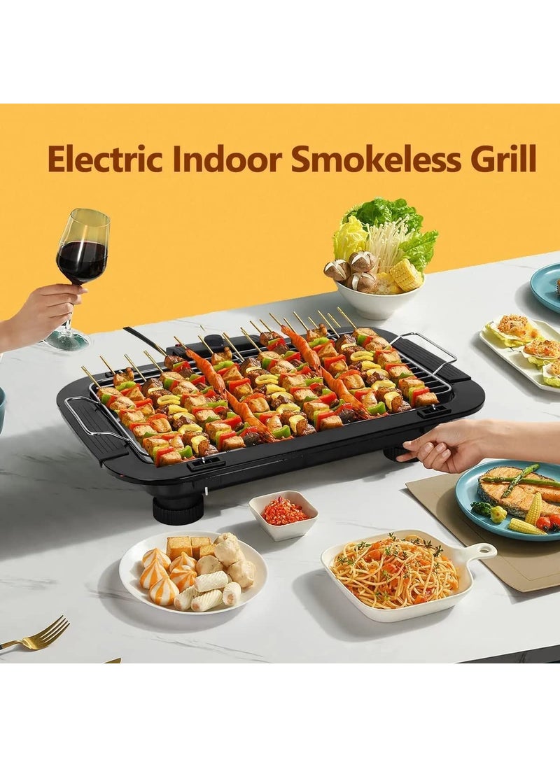 Powder Coated 2000 Watts Electric Barbeque Grill Tandoor Grills Contact Grill Portable Grill Outdoor Picnic Griller Light Weight Grill Adjustable Temperature Control Black1pc