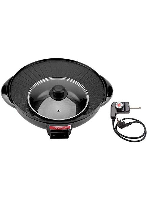 Delavala BBQ Pan 1500W 2 In 1 Electric Pan Hot Pot BBQ Frying Cook Grill Kitchen Electric Hot Pot