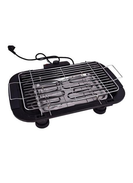 HENIRAG 2000W Electric Smokeless Portable Adjustable Temperature Control IndoorOutdoor Barbeque Grill Set For Home Removable Water Filled Drip TrayBlackElectric Bbq With Skewers Free Standing