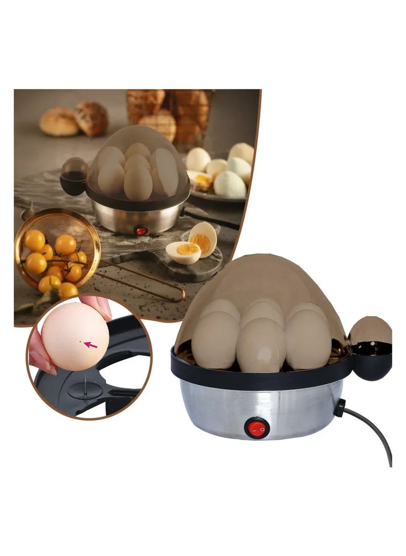 Electric Egg Boiler, 7 Eggs Capacity, Auto Shut Off, 16 cm x 16 cm, Soft Medium Hard Boiled