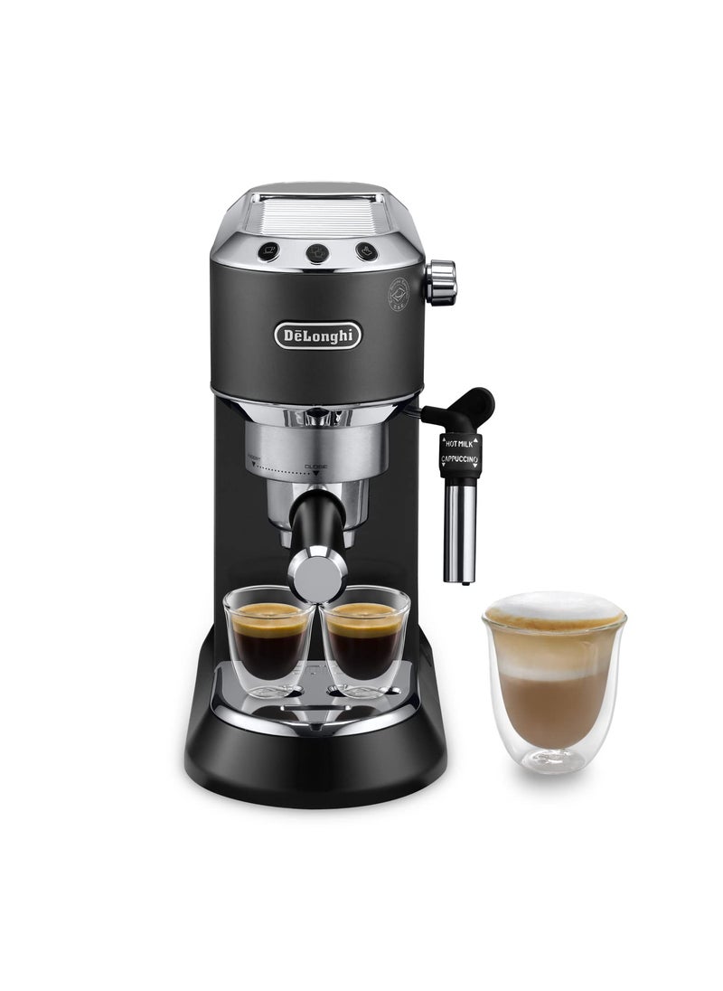 DeLonghi EC685BK Dedica Style Pump Espresso Coffee Machine Espresso Cappuccino Latte More Recipe OptionsCoffee Maker Machine for Home 15 Bar Pressure 1350 WFree Demo InstallationBlack