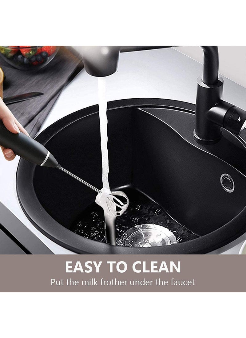 Milk Frother Handheld Calyrex USB Rechargeable Electric Foam Maker for Coffee 3 Speeds Mini Milk Foamer Drink Mixer with 2 Whisks for Bulletproof Coffee Keto Frappe Latte Cappuccino Hot Chocolate