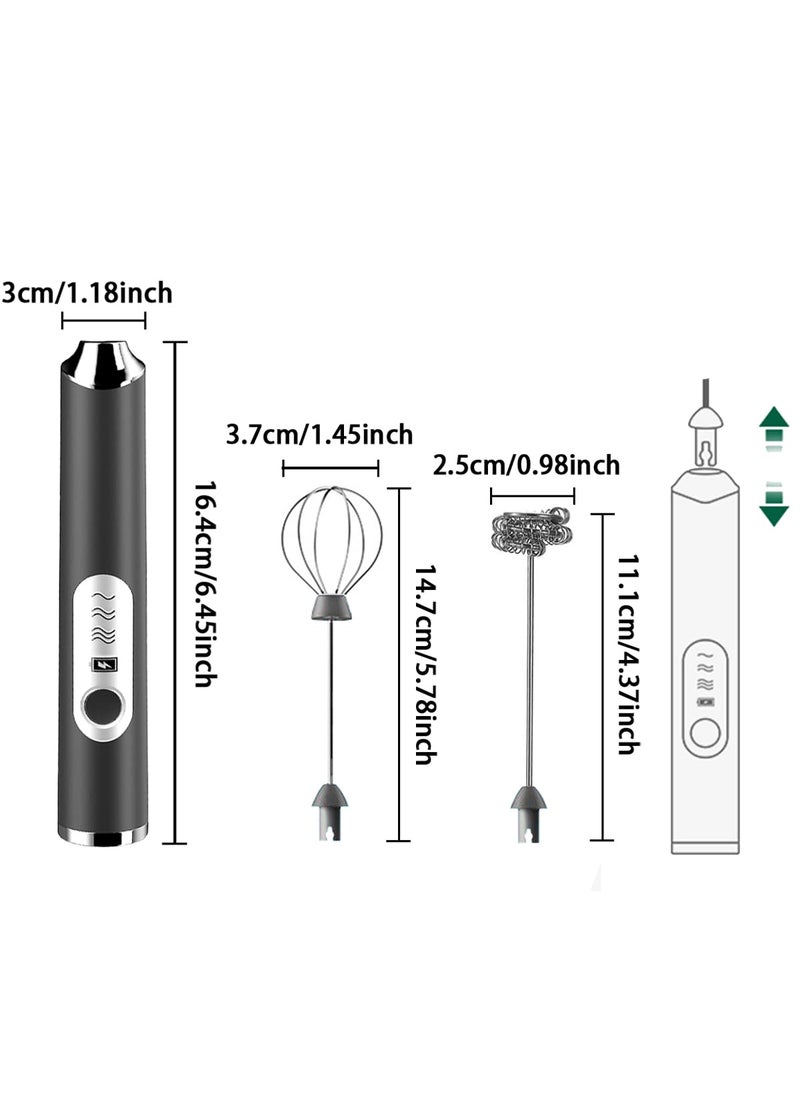 Milk Frother Coffee Milk Frother USB Rechargeable Handheld Milk Frother 1 Milk Frother 1 Whisk for Cappuccino Hot Chocolate Coffee Latte