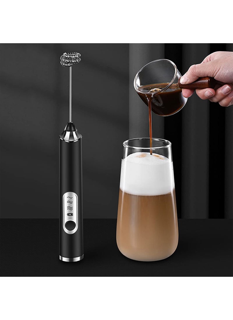 Milk Frother Coffee Milk Frother USB Rechargeable Handheld Milk Frother 1 Milk Frother 1 Whisk for Cappuccino Hot Chocolate Coffee Latte