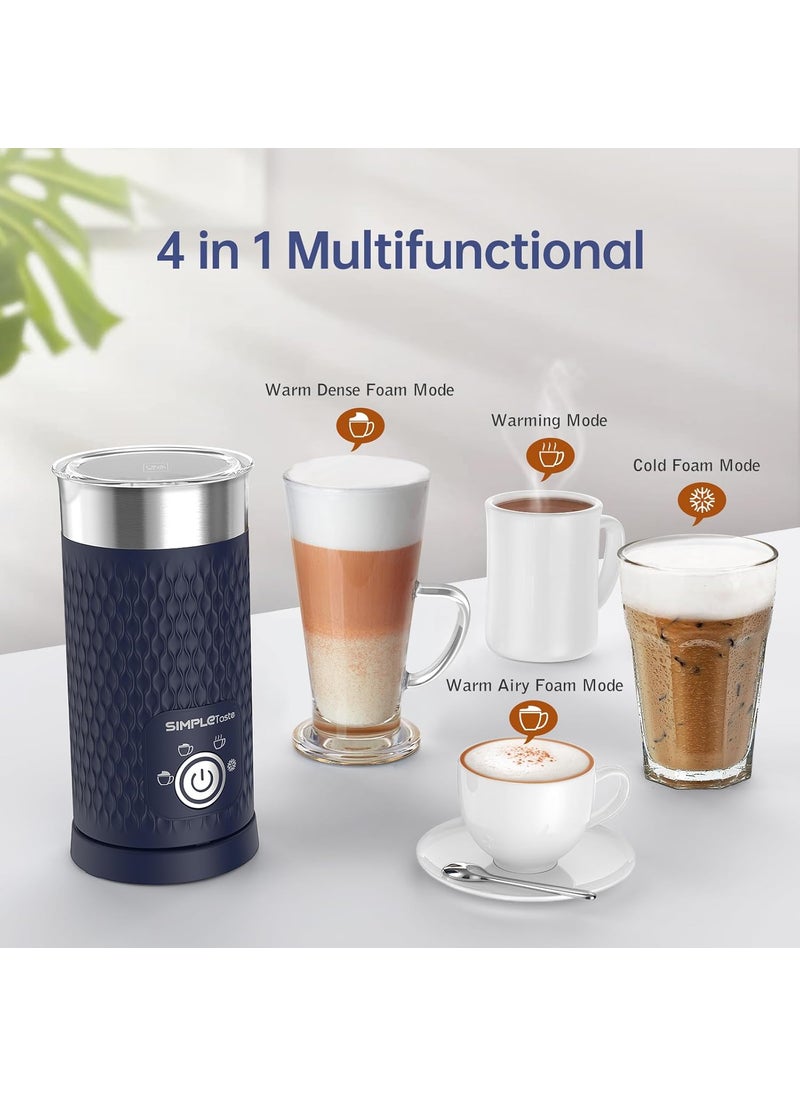 SIMPLETaste Milk Frother 4in1 Electric Milk Steamer Automatic Hot and Cold Foam Maker and Milk Warmer for Latte Cappuccinos Macchiato