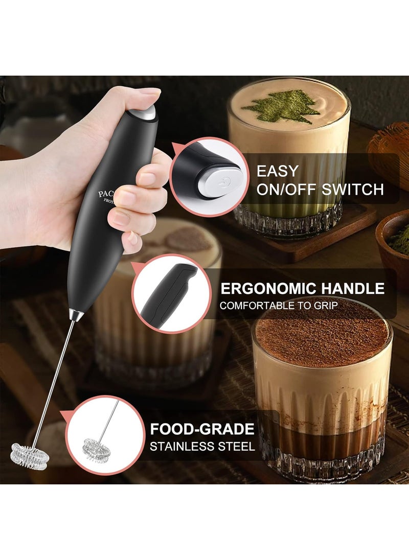 Milk Frother with Double Whisk Handheld Electric Hand Blender stick cordless Drink Mixer Stirrer Battery Operated Foam Maker for Coffee Cappuccino Protein and Shake mini Mixer Matcha