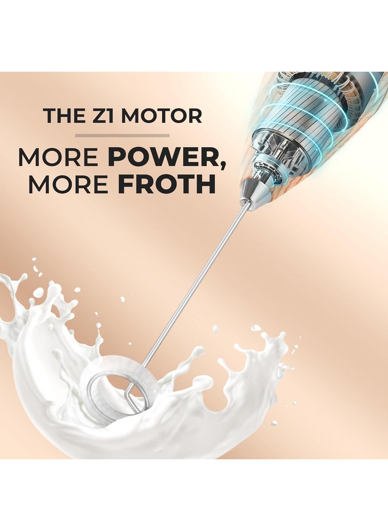 Electric Milk Frother with Stand Coffee frother Whisker Maker Hand Blender Beater for Coffee Milk Foam Maker Black