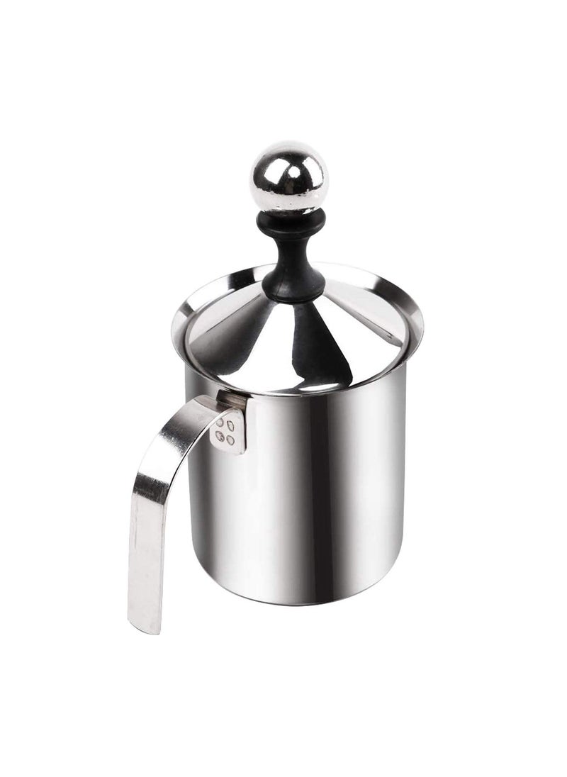 BEYKURY Stainless Steel Manual Milk Frother Handheld 400ml Coffee Foam Maker for Cappuccino Chocolate Coffee and Beating Milk