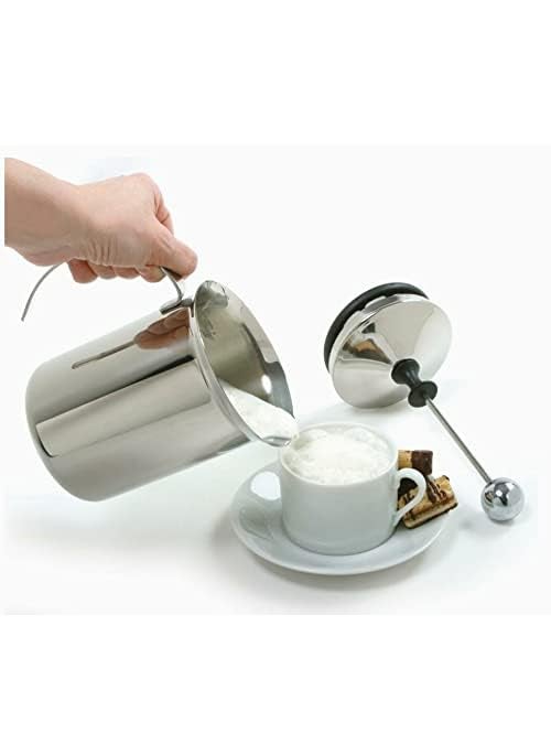 RP MALL Coffee Frother Stainless Steel Manual Milk Frother for Coffee Handheld Coffee Milk Frother PitchersManual Operated Milk Foam Maker for Cappuccino Coffee Beater Chocolate Coffee Beater