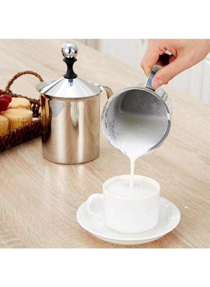 RP MALL Coffee Frother Stainless Steel Manual Milk Frother for Coffee Handheld Coffee Milk Frother PitchersManual Operated Milk Foam Maker for Cappuccino Coffee Beater Chocolate Coffee Beater