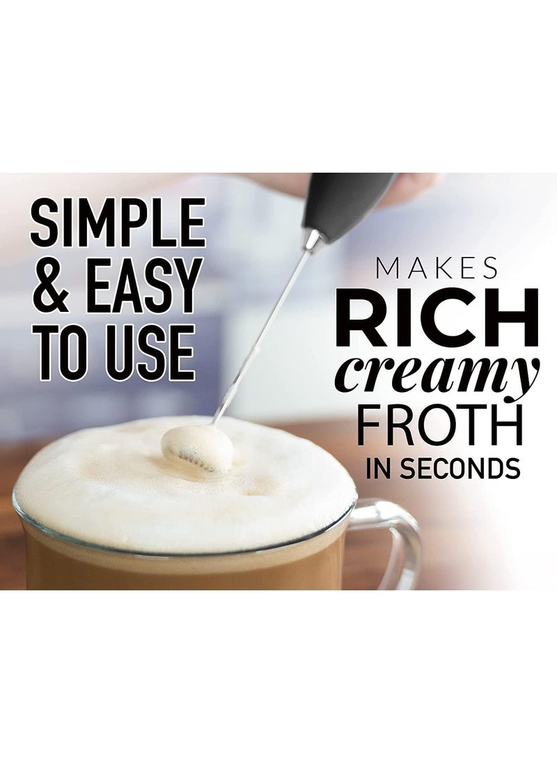 Nac Global Milk Frother with Stand Coffee Blender Stainless Steel Whisk Portable Foam Maker Egg Beaters Cappuccino Coffee Frother Coffee Beater Hand Blender Battery Operated Electric Frother