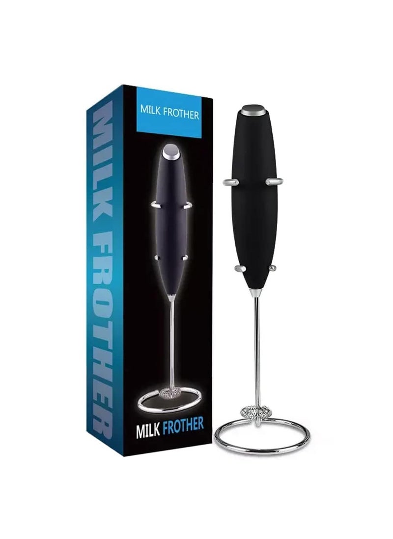 Nac Global Milk Frother with Stand Coffee Blender Stainless Steel Whisk Portable Foam Maker Egg Beaters Cappuccino Coffee Frother Coffee Beater Hand Blender Battery Operated Electric Frother